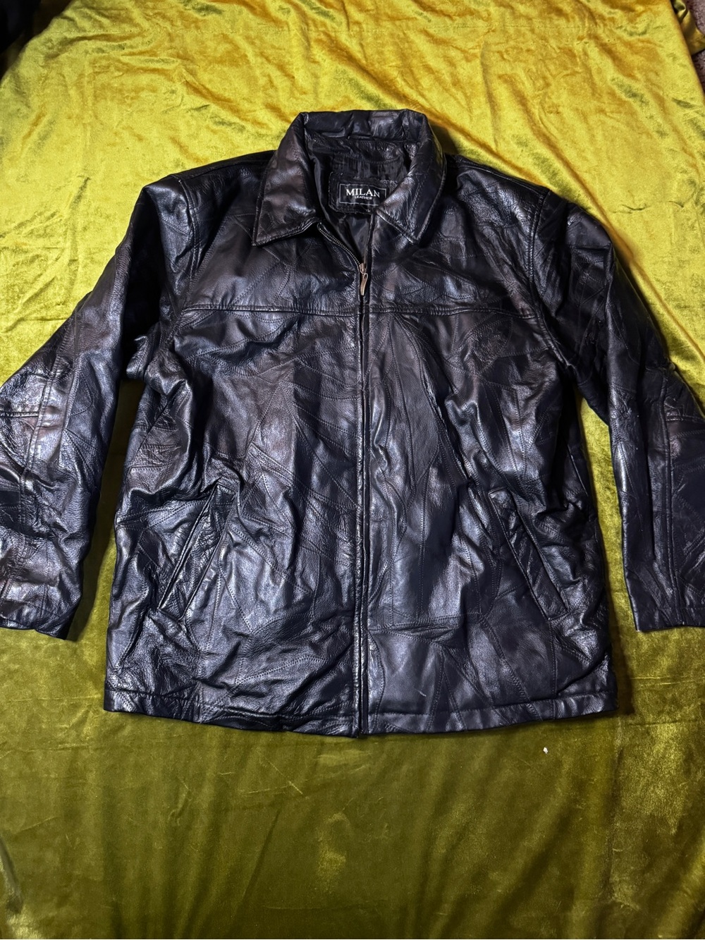 Men’s Milan Leather Bomber Zip Jacket